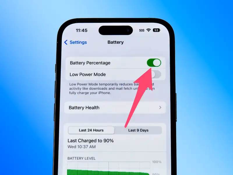 Does iPhone display battery percentage?