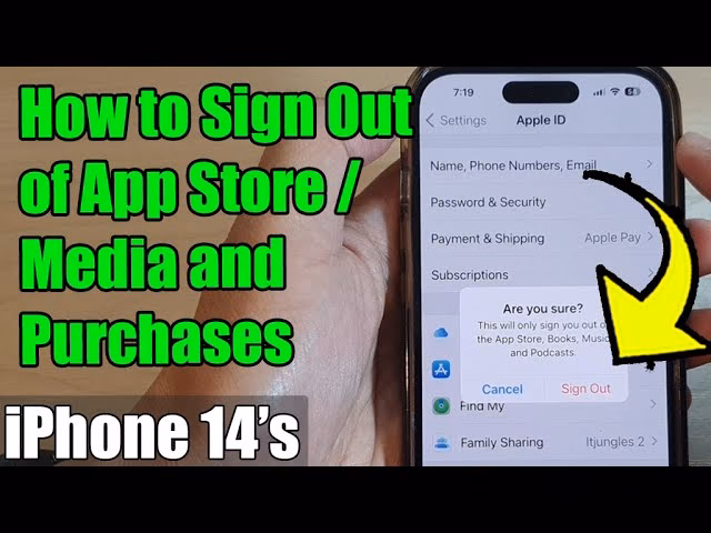 How do I sign out of the AppStore on iOS 14?
