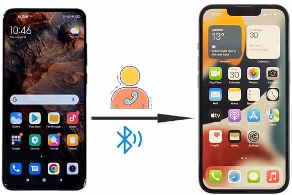 How do I share or send contacts via Bluetooth?