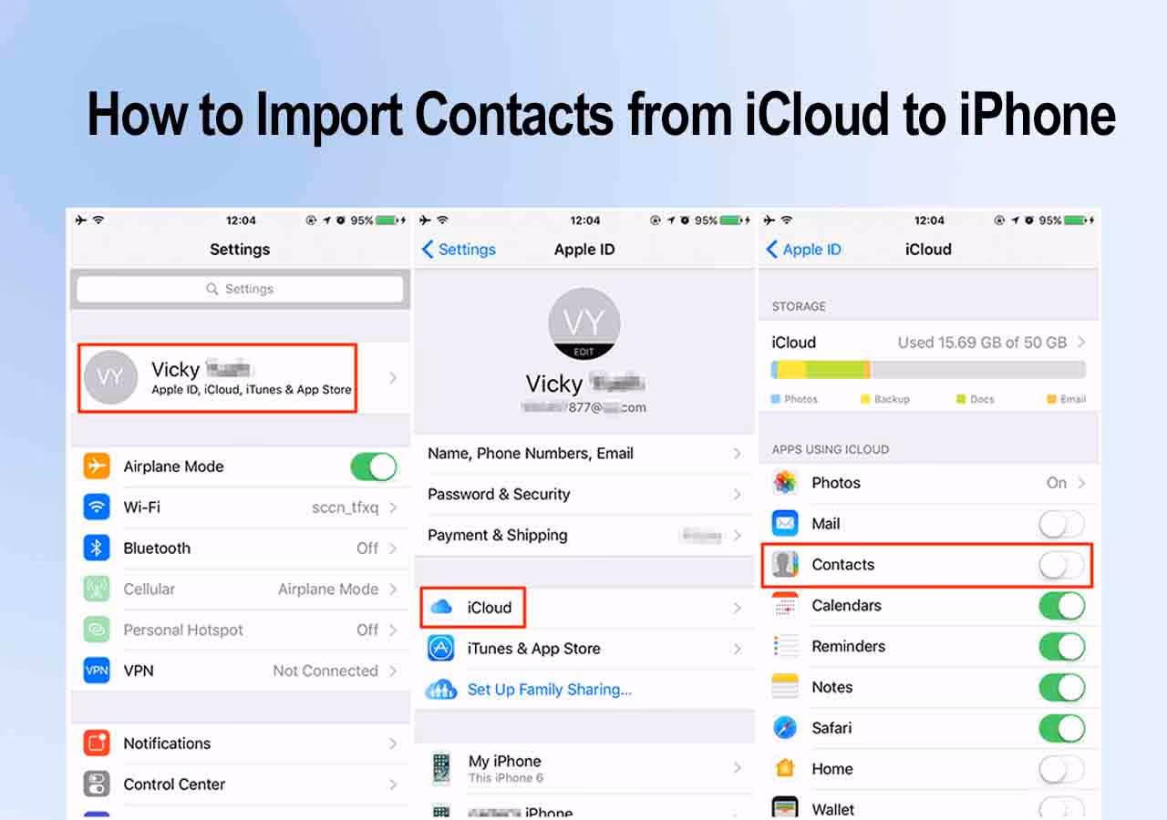 Can I transfer contacts from one iCloud account to another?