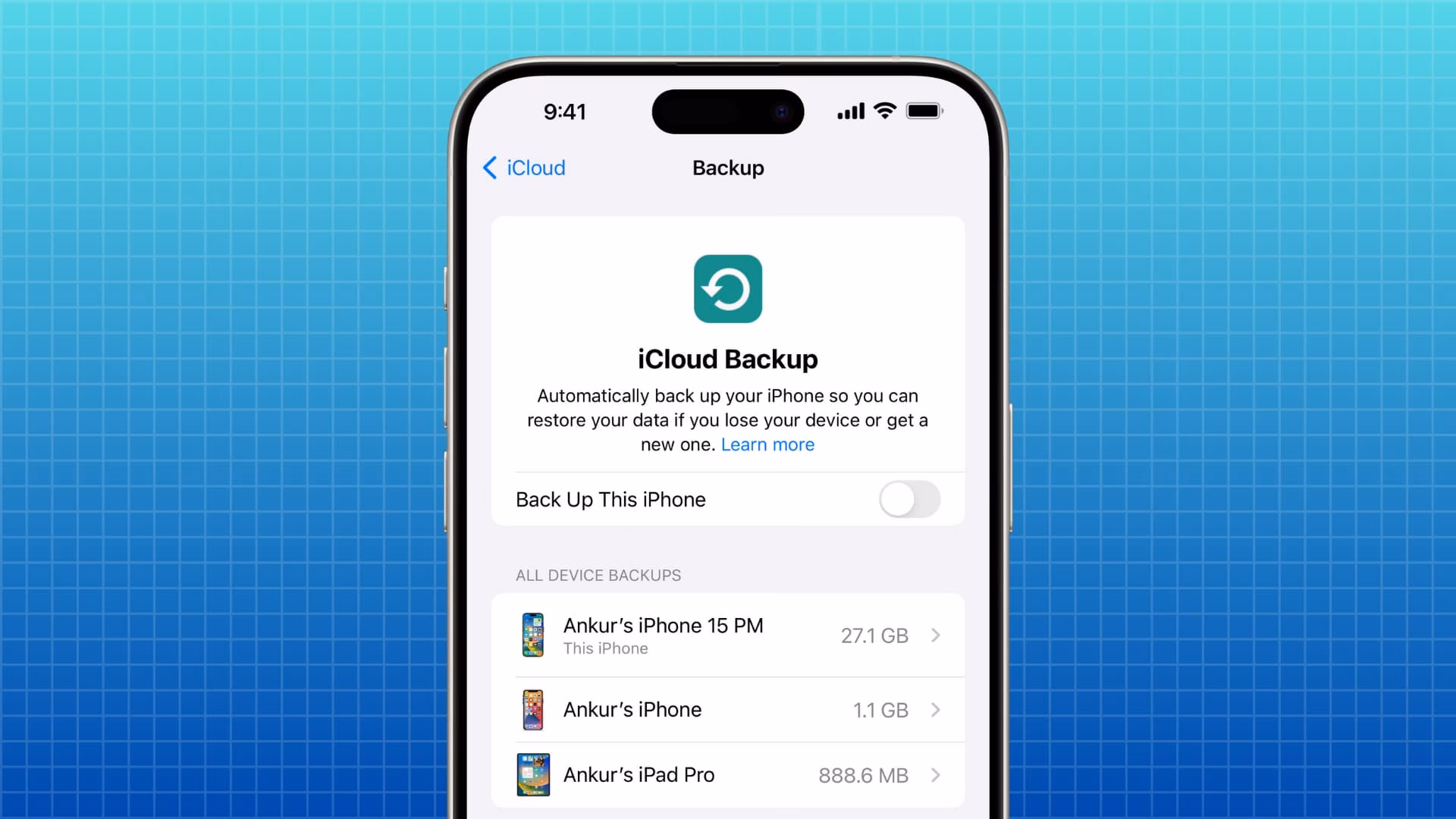 How to turn off iCloud backup on iPhone?