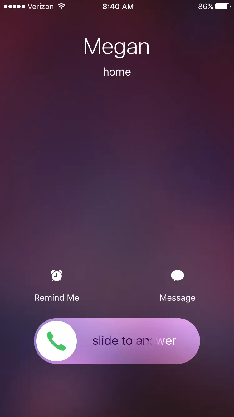 How do I deal with an incoming phone call in iOS?