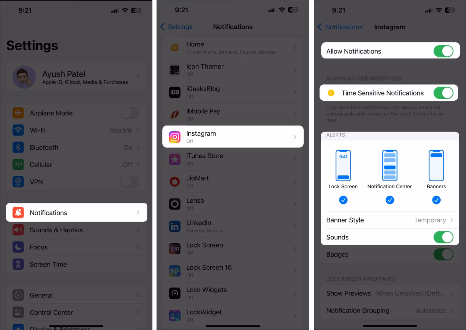 Why are Instagram notifications not working iPhone 11?