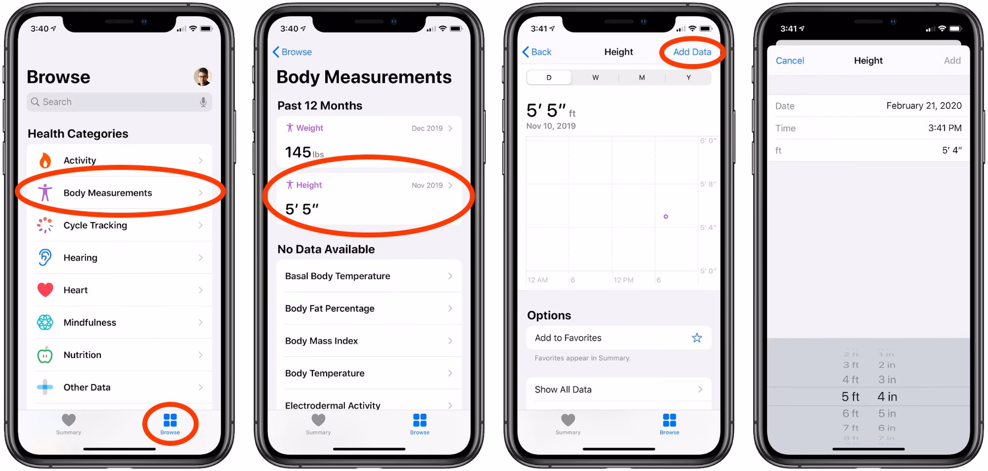 How does the Health app organize data?