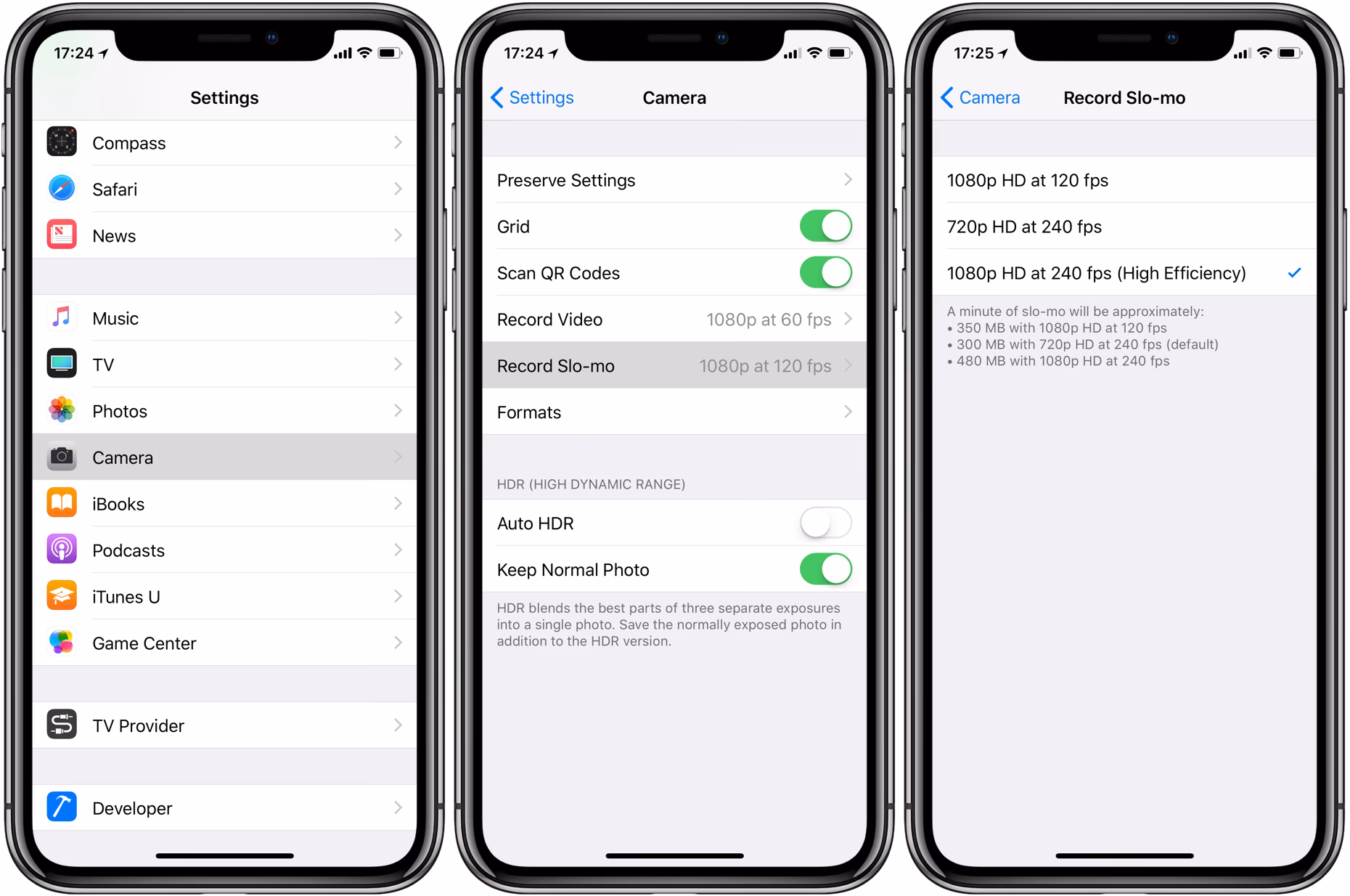What fps is slow motion on iPhone?