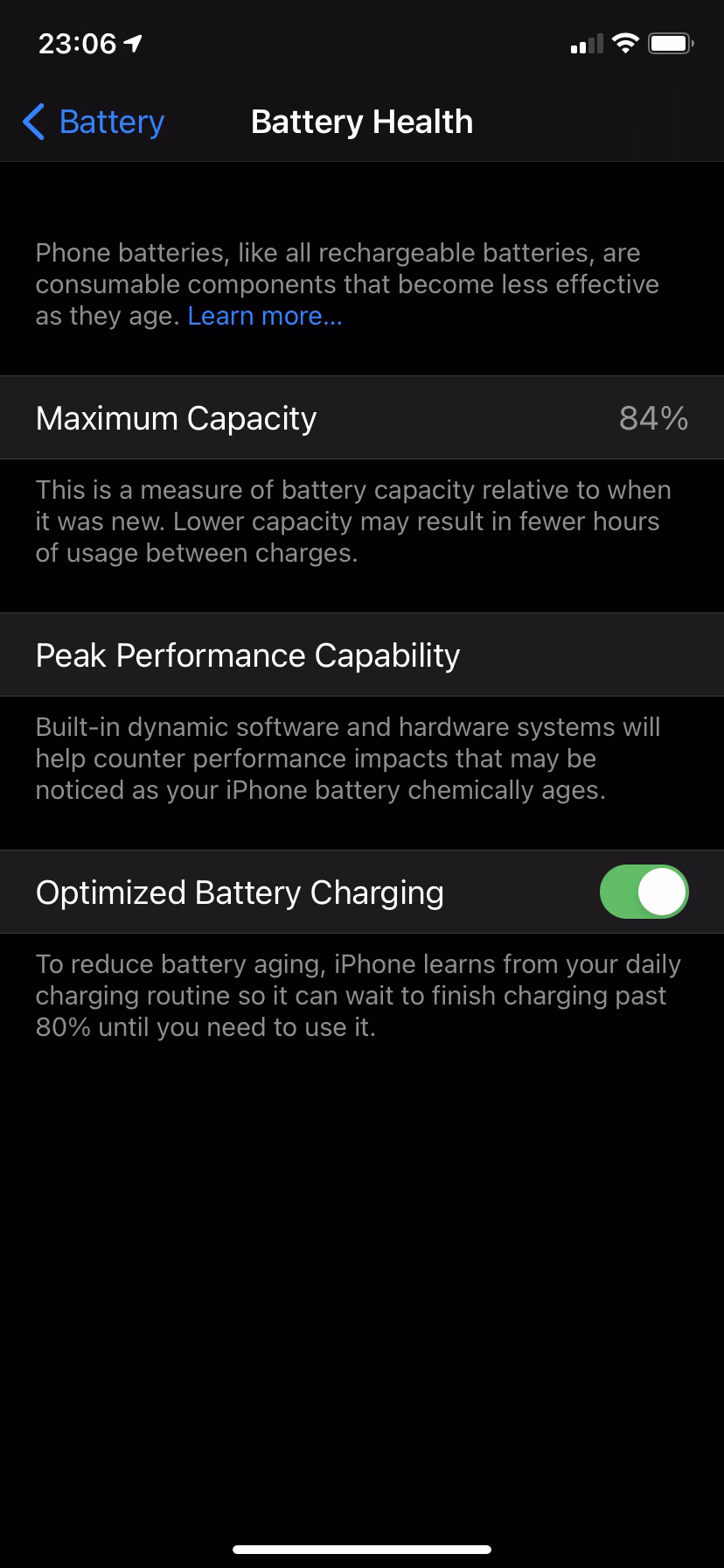 At what percentage should you consider replacing your iPhone battery?