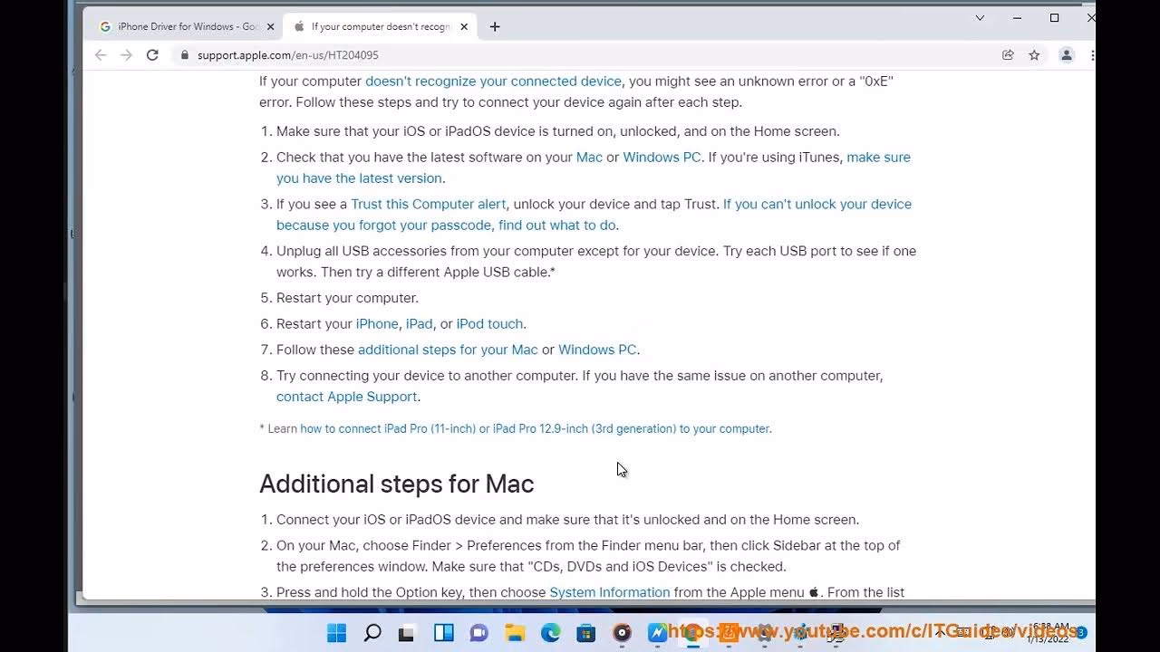 How to update iOS driver on Windows 10?