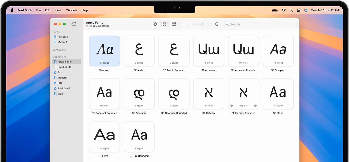 What typefaces do you need to design apps on Apple?