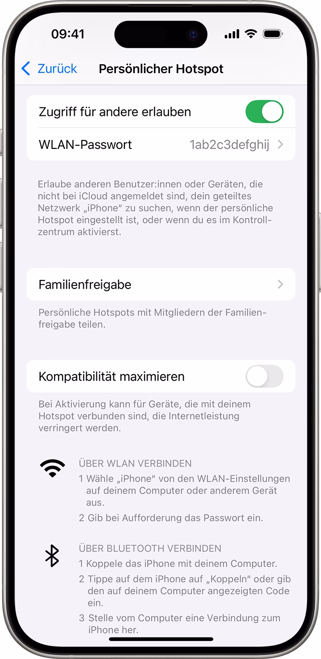Wie aktiviere ich den persönlichen Hotspot auf meinem iPhone?