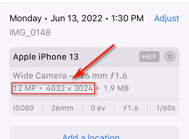 How to change the resolution of iPhone photos?