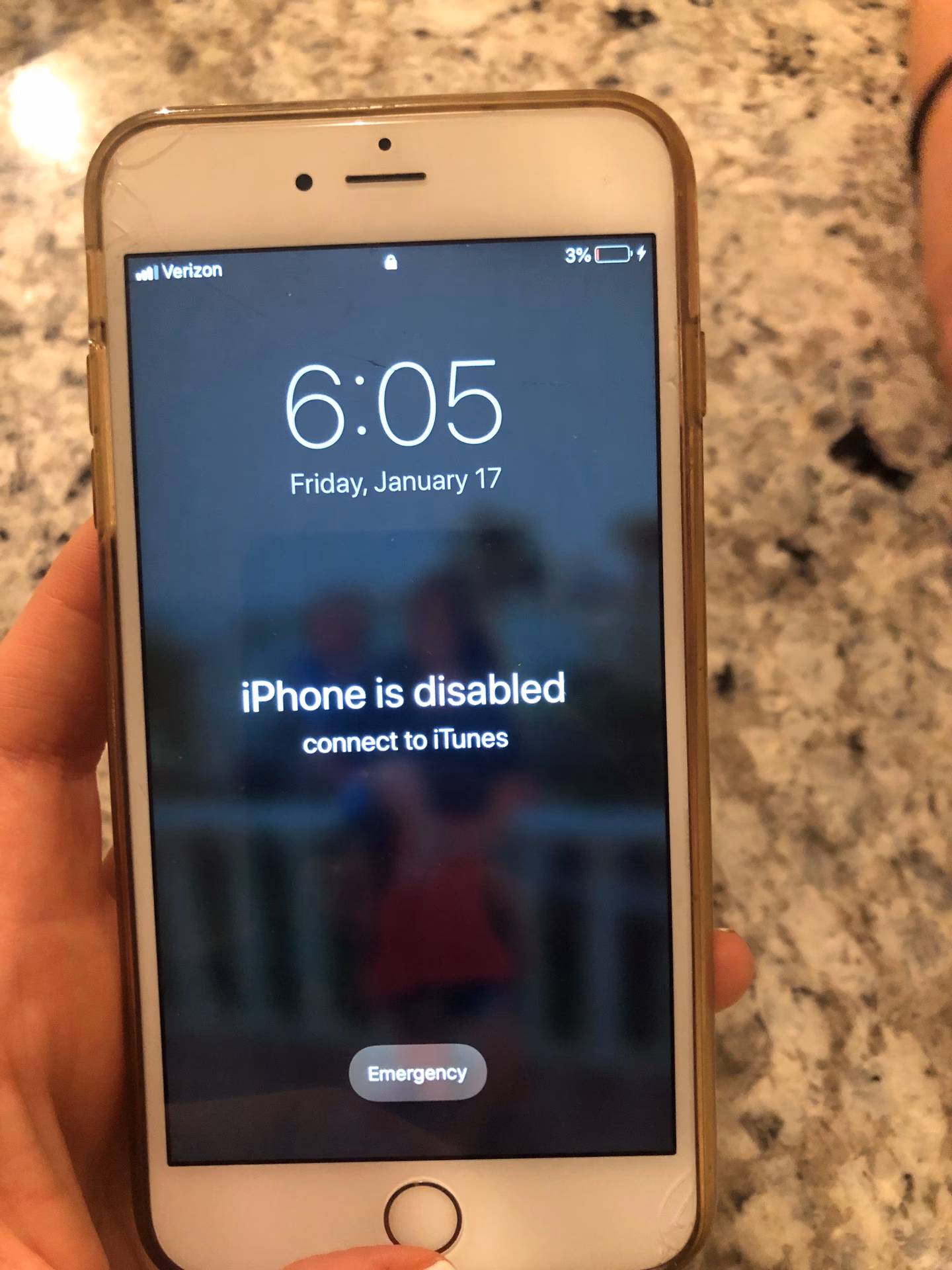 What does 'iPhone is disabled connect to iTunes' mean?