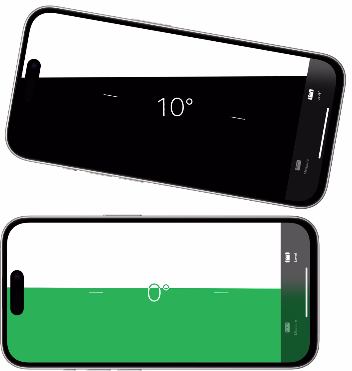 How do I use the level app on iPhone?