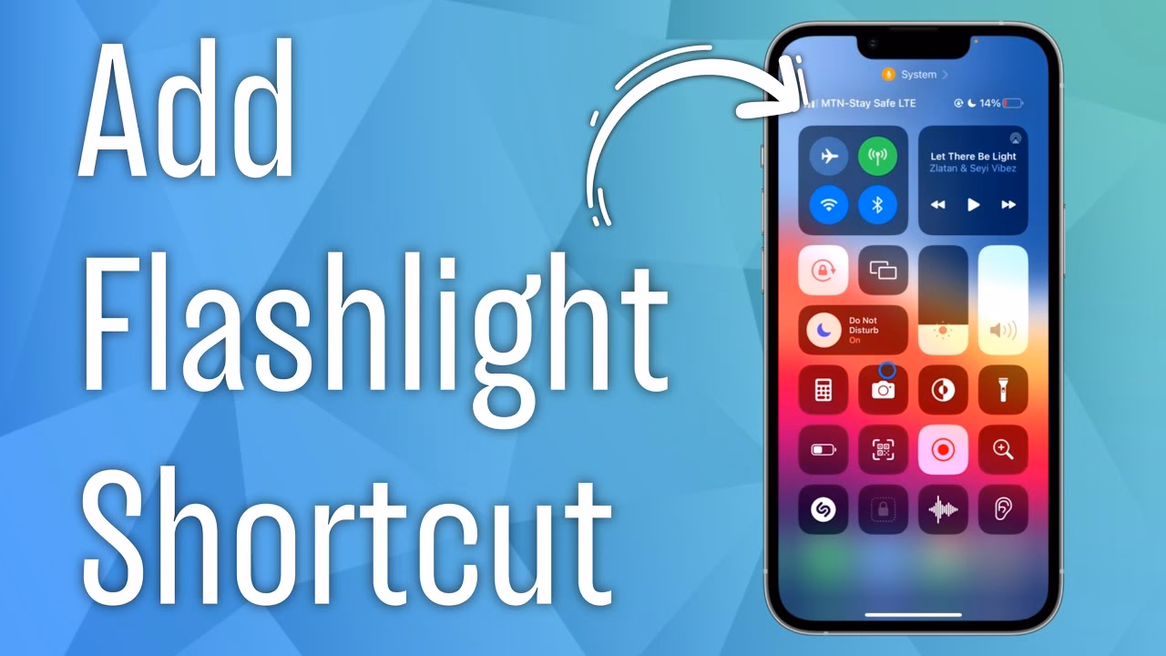 How to create a flashlight shortcut on an iPhone?