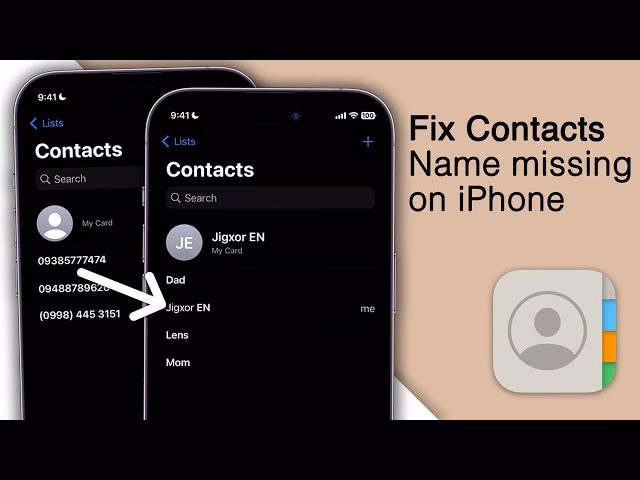 How can contact names disappear on an iPhone?
