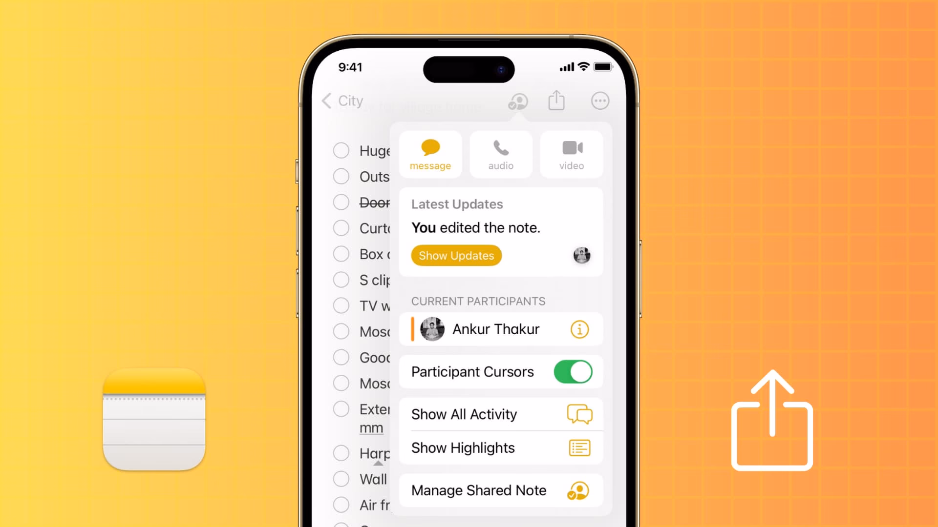 Can I share a note with someone who doesn't have apple notes?