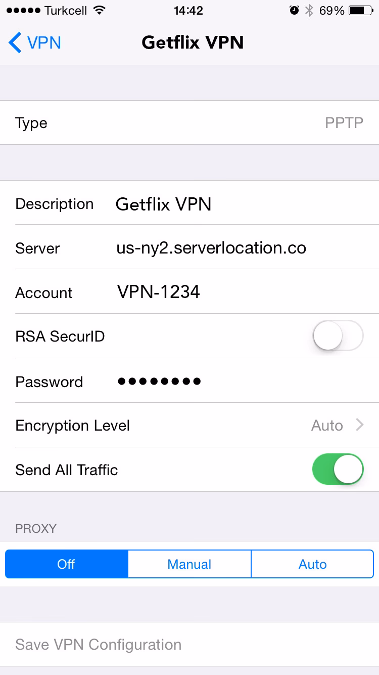 How do I configure PPTP on my iPhone?
