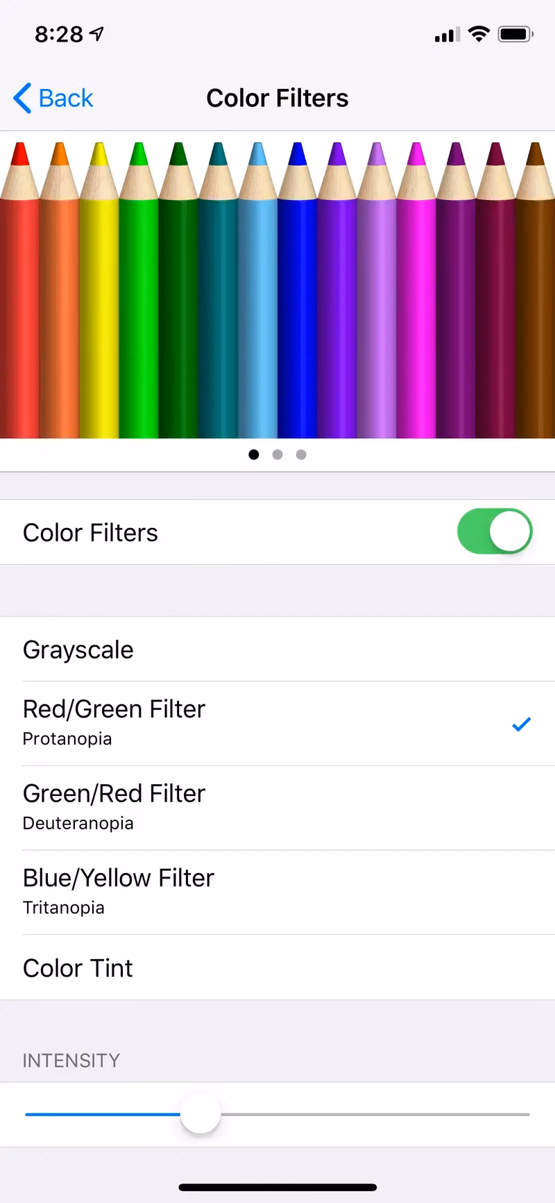 How to change color tint on iPhone?