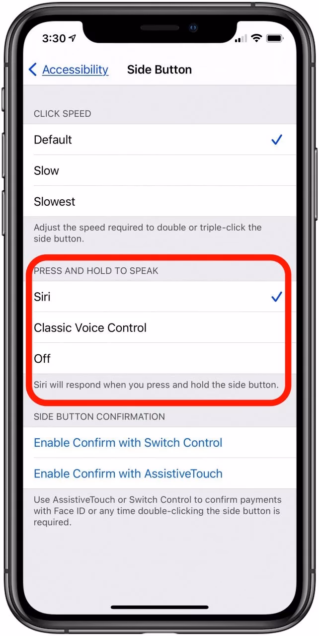 How to disable Siri & classic voice control on iPhone?