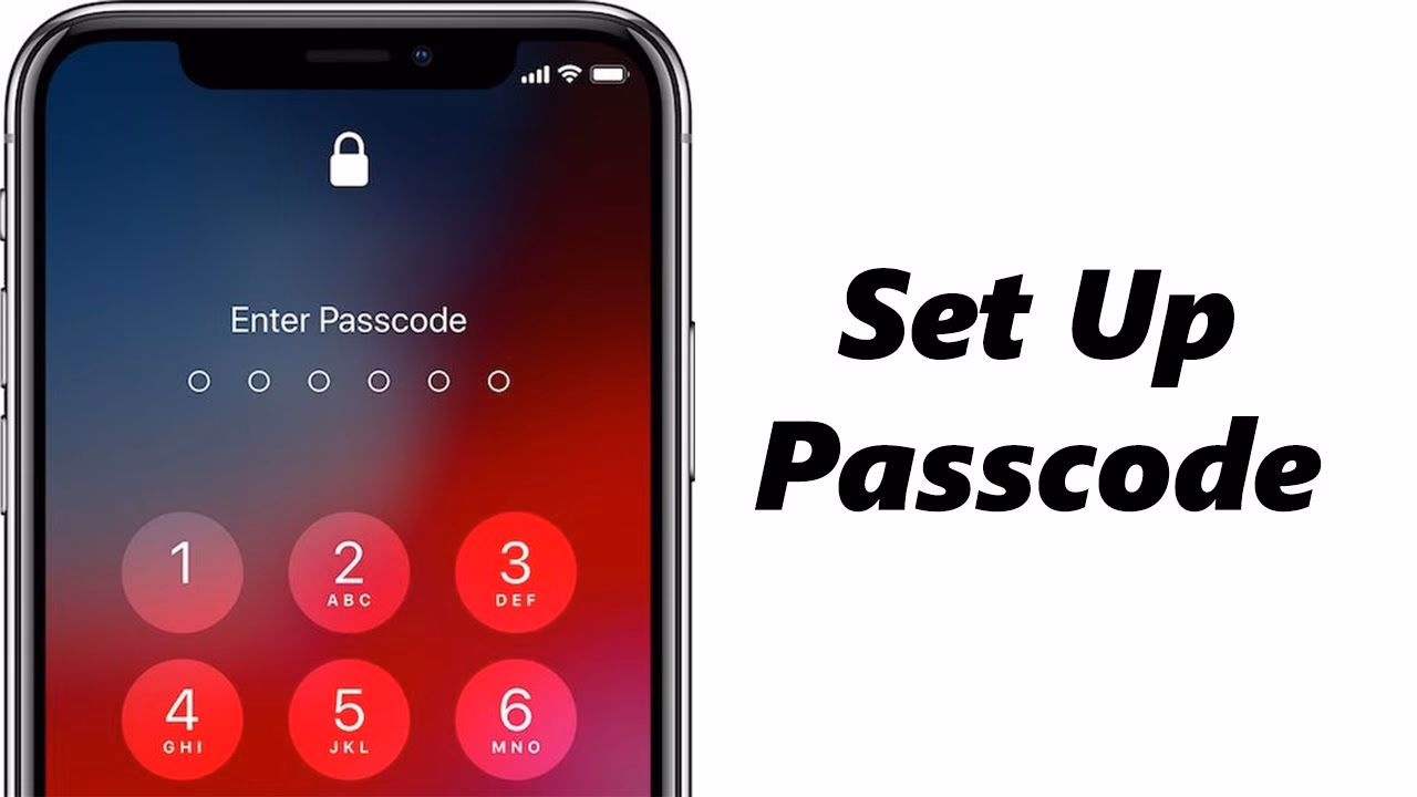 How do I set up a 4 digit passcode on my iPhone?