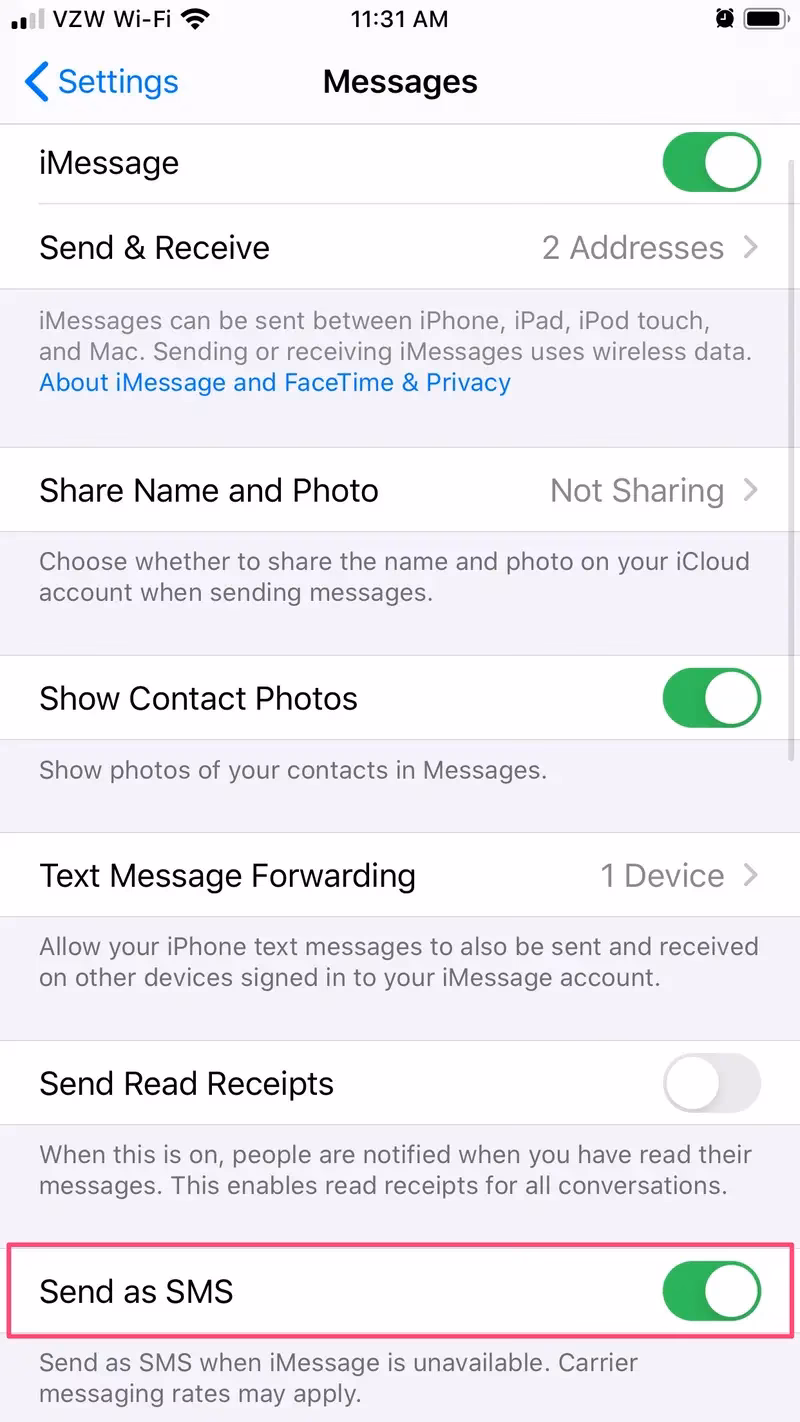 Why does my iPhone not send iMessage messages?