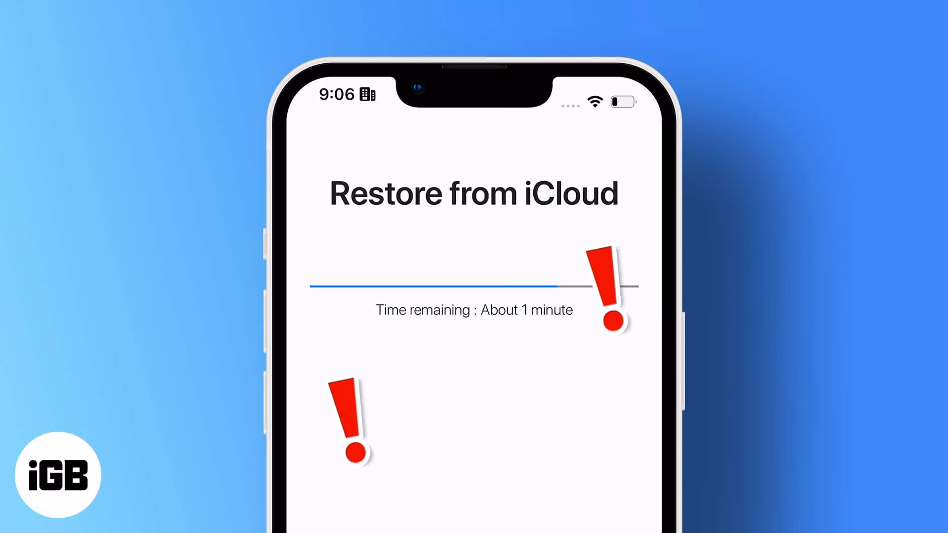 Why is my iPhone stuck at restore from iCloud time remaining estimating?