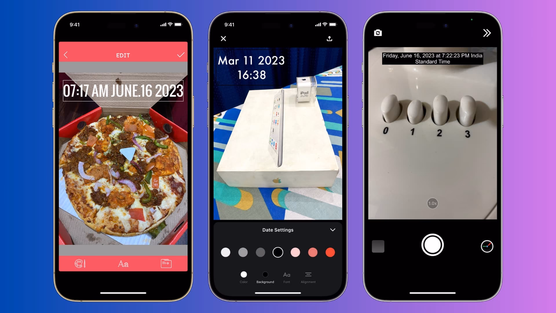 How to timestamp photos on iPhone?
