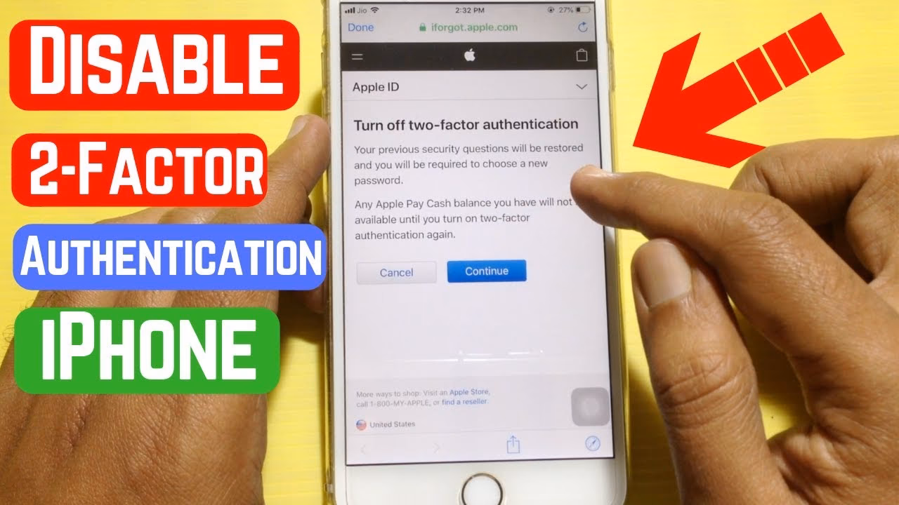 How to turn off two-factor authentication on iPhone?