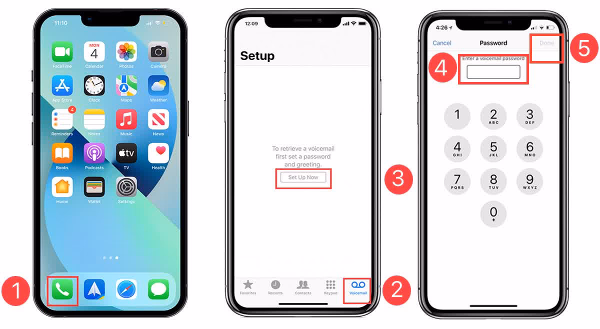 How do I set up voicemail on my iPhone?