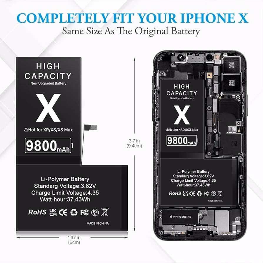 What is the mAh capacity of the Apple iPhone X?