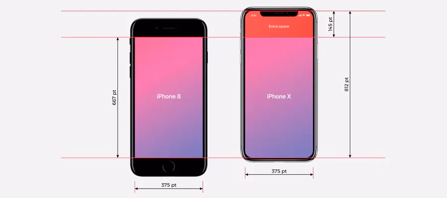 What is the size of Apple iPhone X screen?