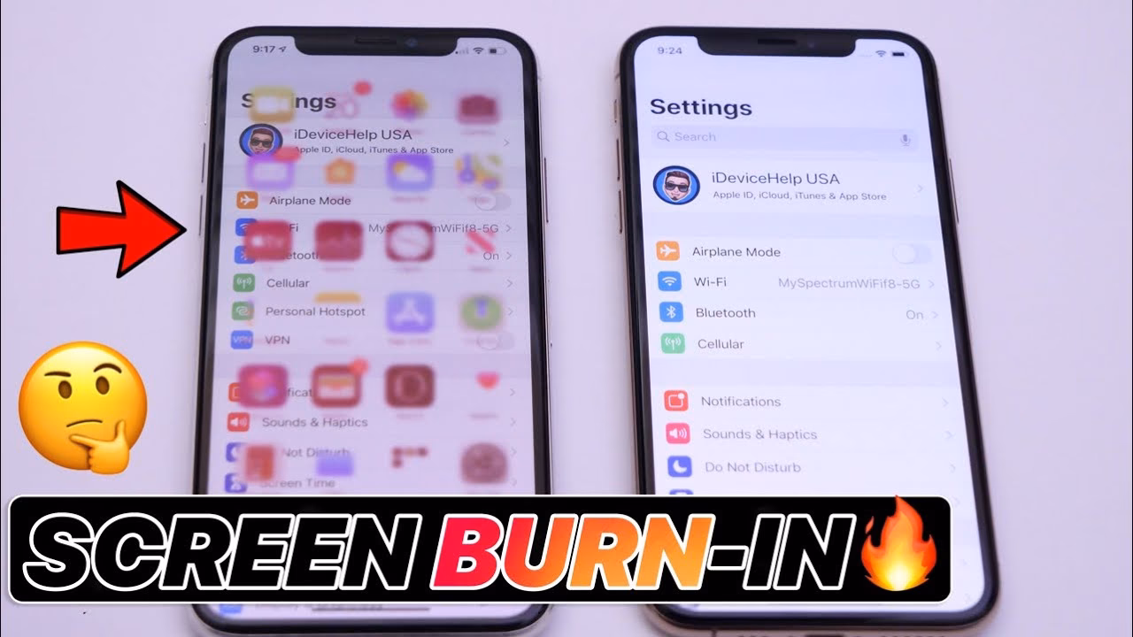 Does iPhone X have burn-in on top?