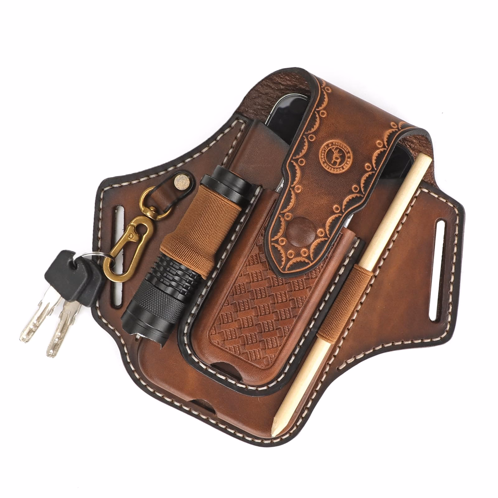 What is a Beltron heavy duty leather pouch?