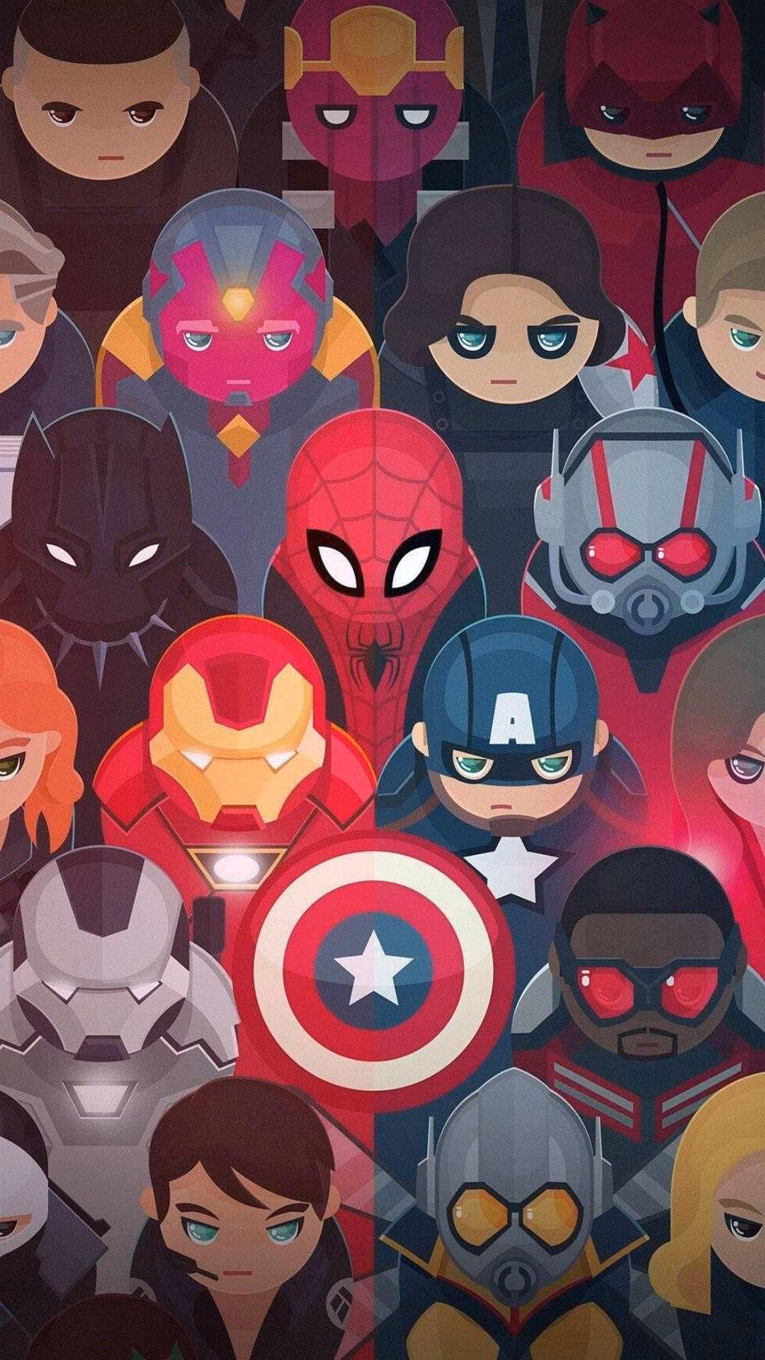 How many images are there in the Marvel iPhone wallpaper collection?