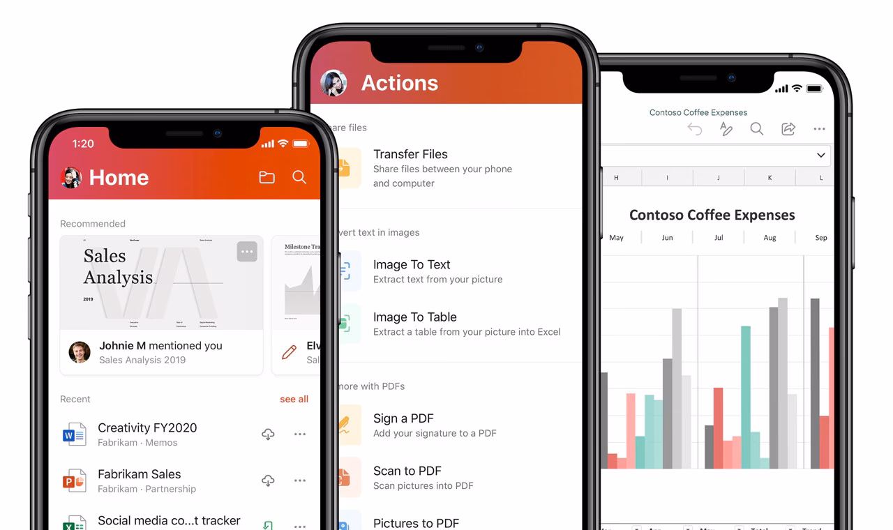 How do I set up Office apps on my iOS device?