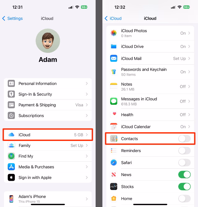 How do I restore deleted contacts to my iPhone?
