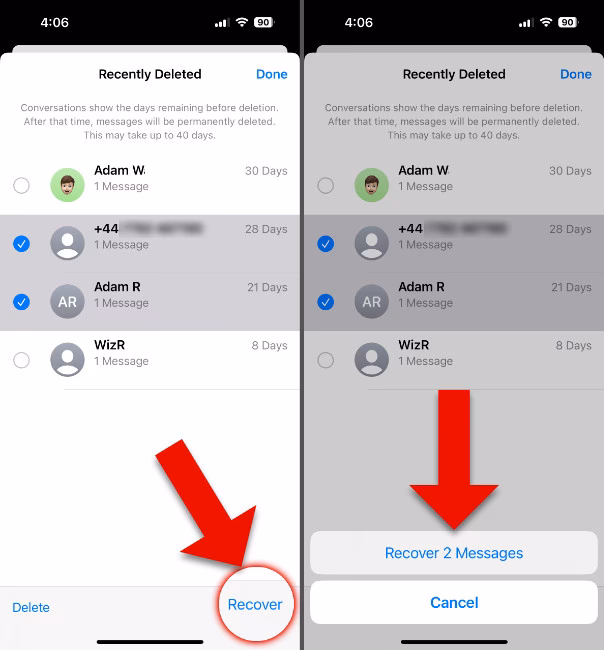 How to recover deleted messages on iPhone?