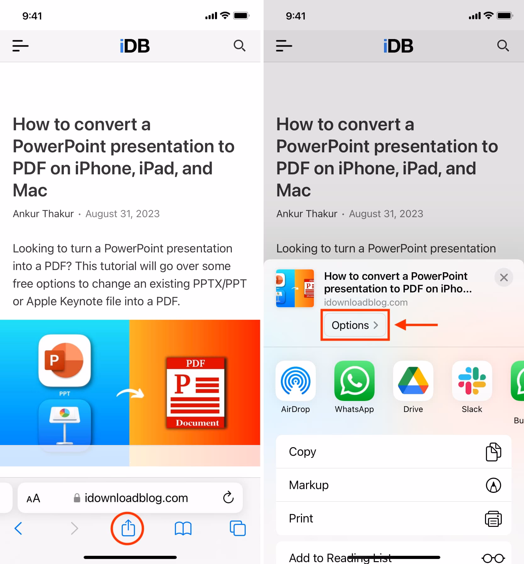 How do I save a page as a PDF?