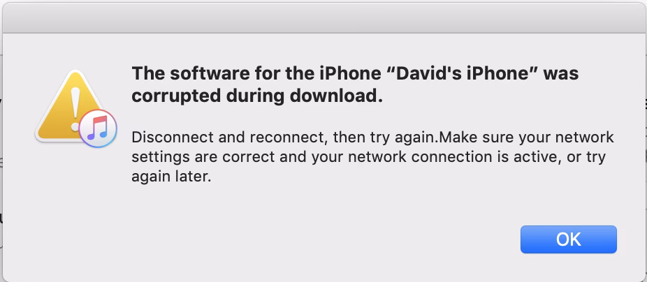 How to fix iPhone firmware file corrupt?