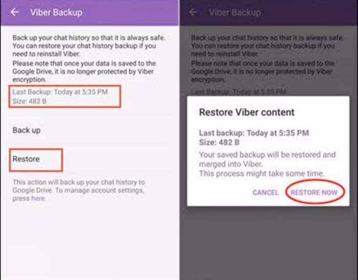 How do I restore a Viber backup to my iPhone?