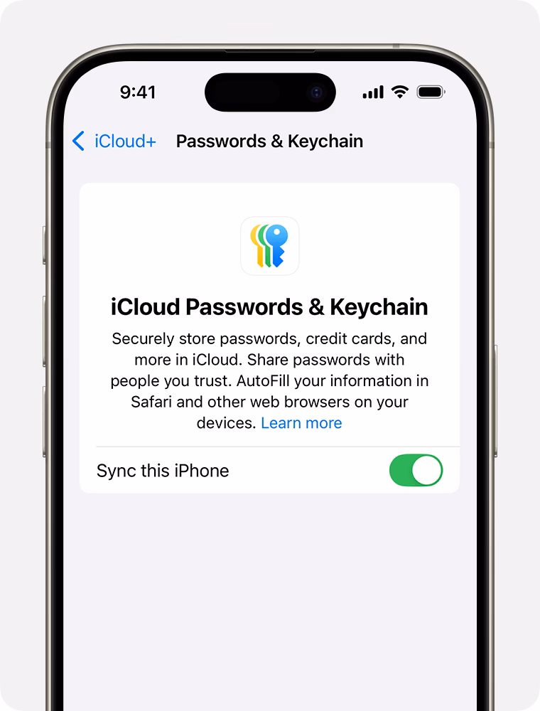 How do I access keychain on my iPhone?