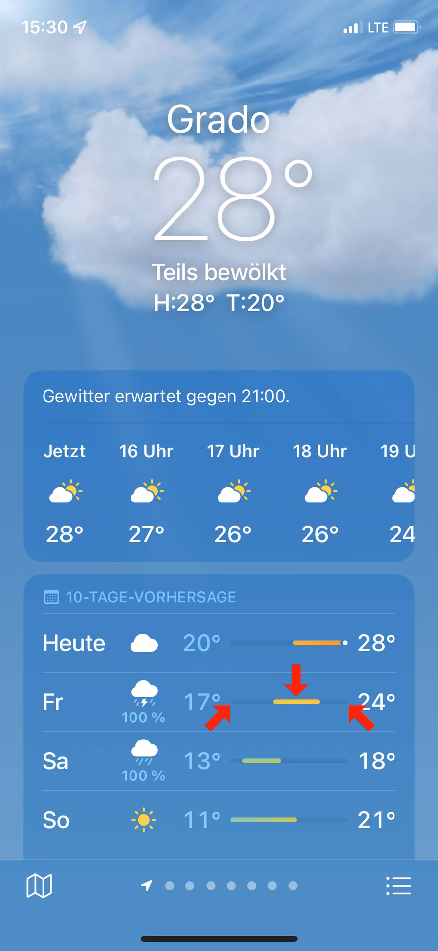 Wie installiere ich eine Wetter-App?