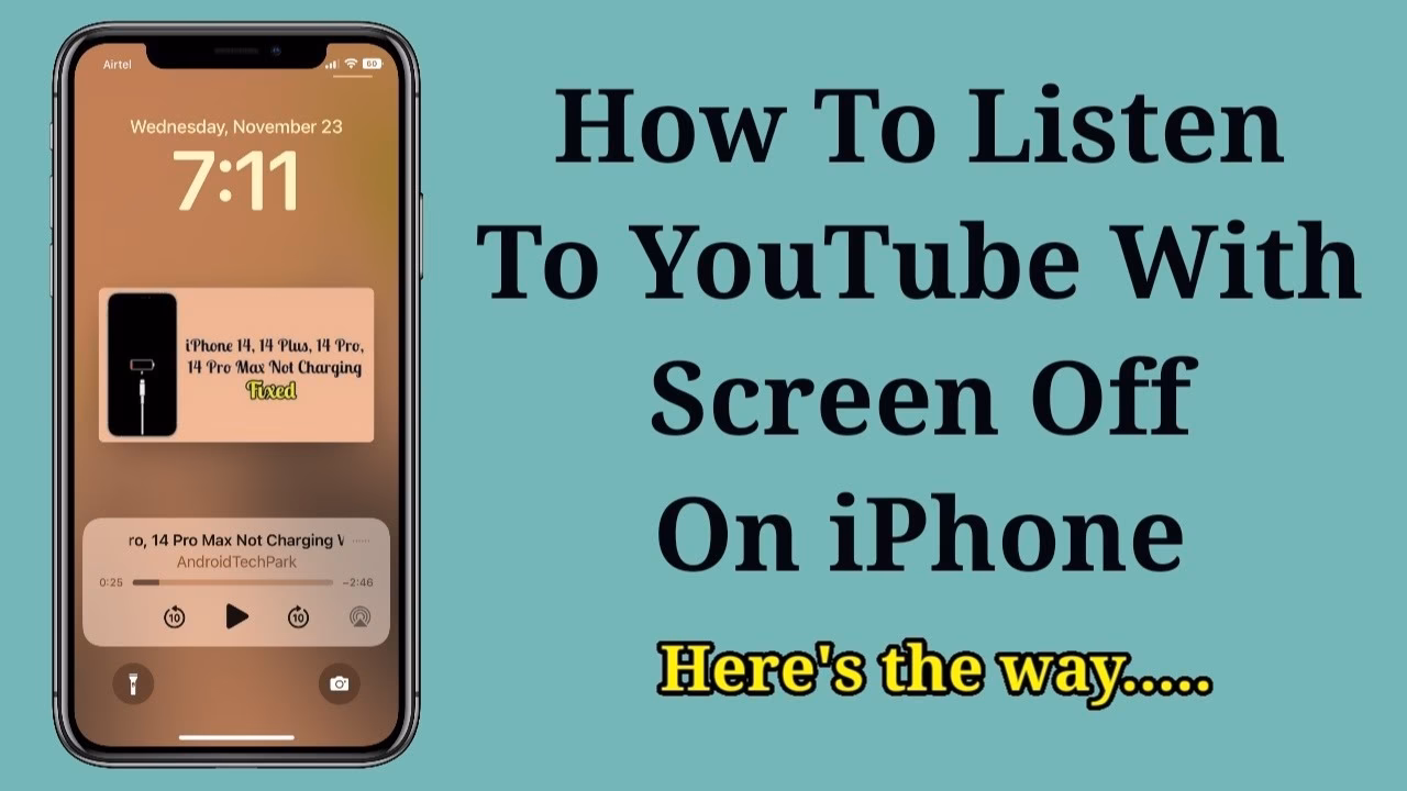 How to play a YouTube video with the screen off?